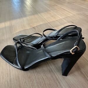 Black Strappy High Heel Sandals